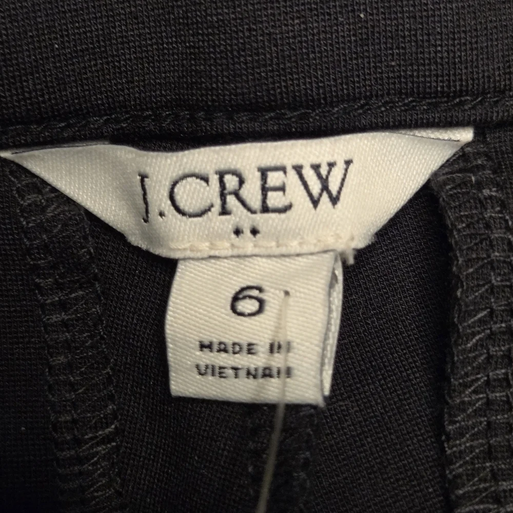 J.Crew Ponte Cropped Pull On Trousers Pants Black Size 6